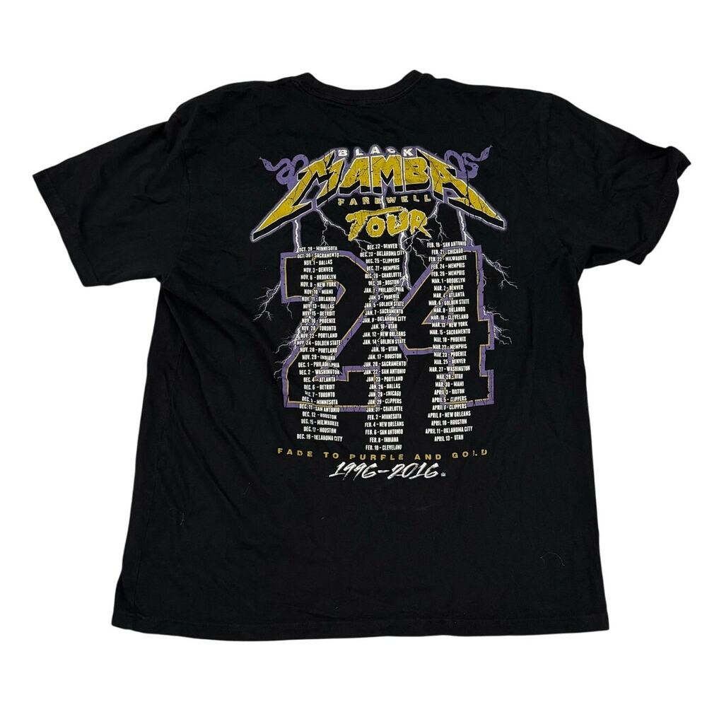 TPG Kobe Bryant Black Mamba Farewell Tour Tee Double Sided Men's XL - Picture 3 of 6